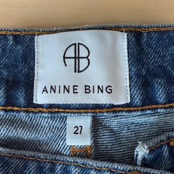 Anine Bing Medium Wash Button-Fly Distressed Sonya Jeans - Proto Wash - 27 - Picture 10 of 10